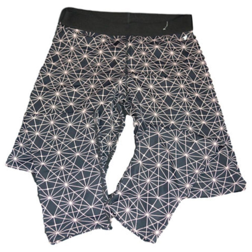 7 Work Out Black & Blush Geometric Leggings 10
